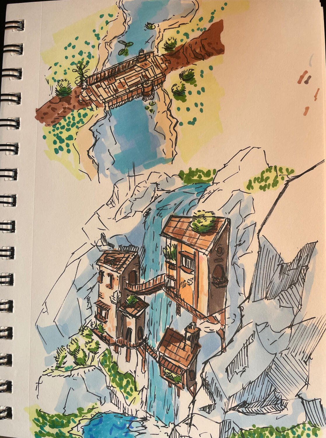 Cliff house &amp; bridge